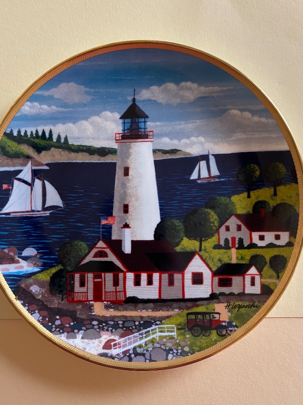 Three Collectible Lighthouse Plates